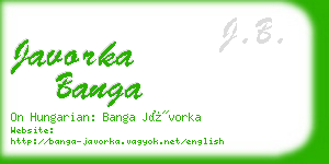 javorka banga business card